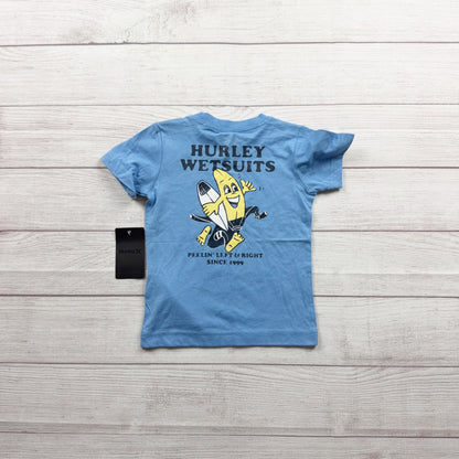 Hurley Wetsuits Toddler Boys Graphic Tee Blue Surfboard Print Soft Cotton NWT 3T
