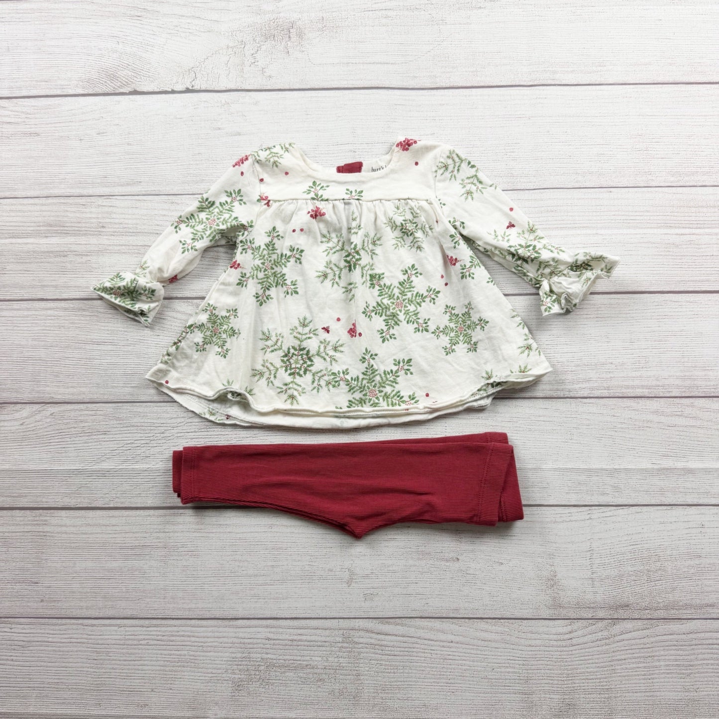 Burts Bees Baby Girls Organic Cotton Floral Tunic Leggings Set 3-6 Months