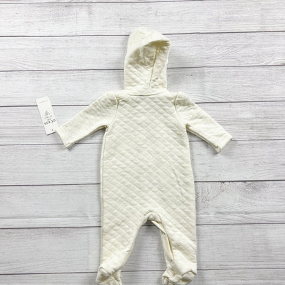 Guess Baby Girls Quilted Bunting Faux Fur Hood Footed Outfit NWT 3-6 Months