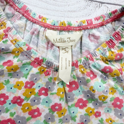 Matilda Jane Girls Floral Print Cotton Tunic Dress Short Sleeve Lightweight 6