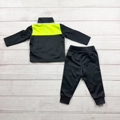 Nike Toddler 2-Piece Track Suit Set Black & Neon Yellow Full-Zip 9-12 Months