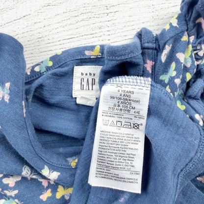 babyGap Gap Girls Butterfly Print Dress Blue Long Sleeve 4