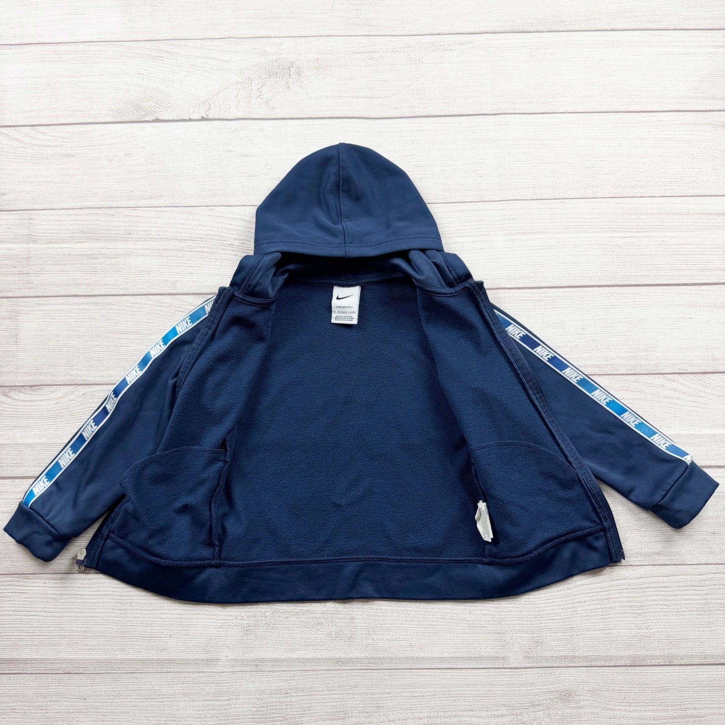 Nike Therma Fit Navy Blue Full Zip Hoodie Sweatshirt Jacket 4T