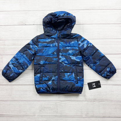 Under Armour Boys ColdGear Puffer Jacket Blue Camo Hooded NWT 4