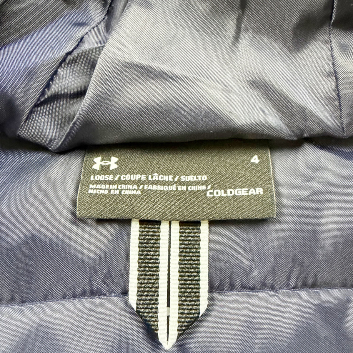 Under Armour Boys ColdGear Puffer Jacket Blue Camo Hooded NWT 4