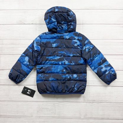 Under Armour Boys ColdGear Puffer Jacket Blue Camo Hooded NWT 4