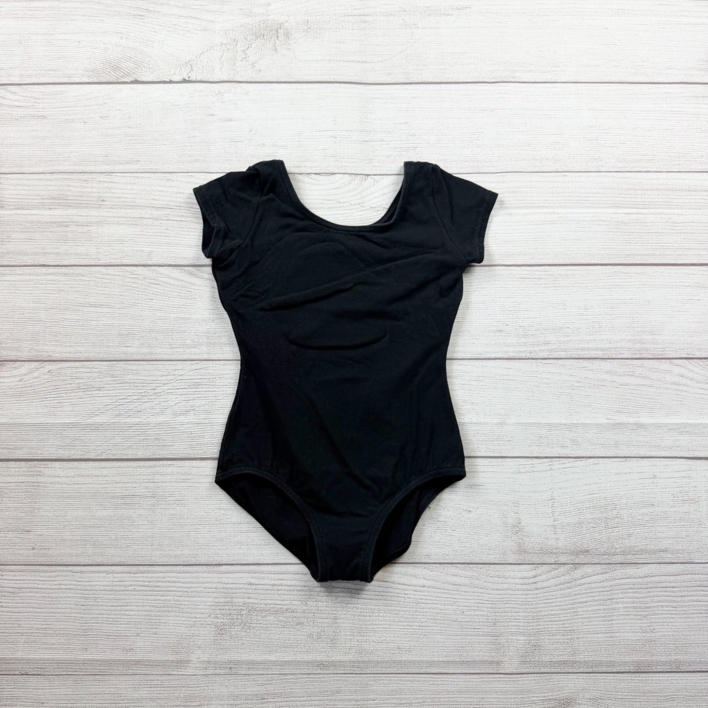 Capezio Black Short Sleeve Ballet Leotard Classic Style Dancewear Girls M