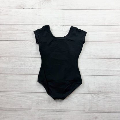 Capezio Black Short Sleeve Ballet Leotard Classic Style Dancewear Girls M