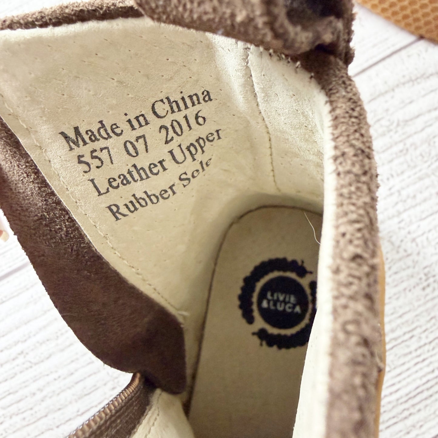 Livie & Luca Kids Fringe Ankle Boots Brown Suede Leather Upper Rubber Sole 6