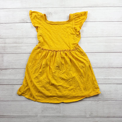 Cat & Jack Yellow Ruffle Sleeve Cotton Dress Lightweight Girls M 7-8