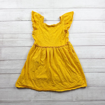 Cat & Jack Yellow Ruffle Sleeve Cotton Dress Lightweight Girls M 7-8