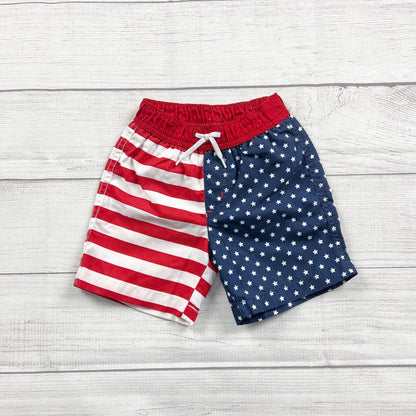 Gymboree Baby Swim Trunks American Flag Stars Stripes Board Shorts 6-12 Months
