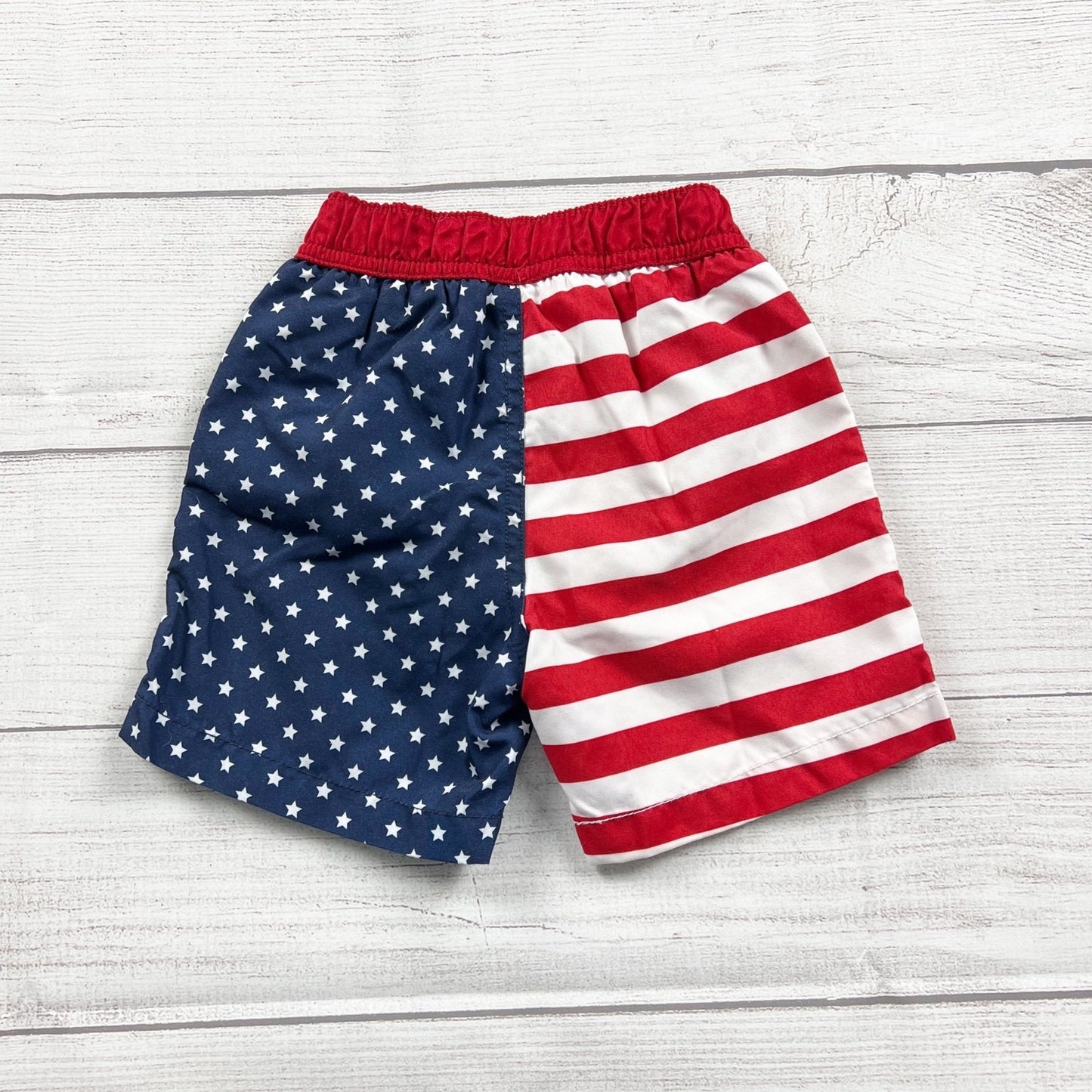 Gymboree Baby Swim Trunks American Flag Stars Stripes Board Shorts 6-12 Months