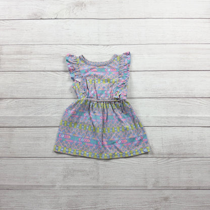 Circo Toddler Girl Dress Multicolor Tribal Print Ruffle Sleeve Knit Dress 12-18 Months