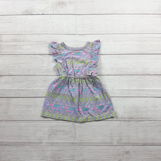 Circo Toddler Girl Dress Multicolor Tribal Print Ruffle Sleeve Knit Dress 12-18 Months
