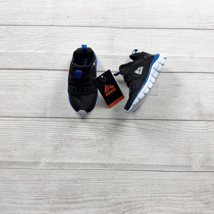 RBX Kids Lightweight Breathable Mesh Sneakers Black Blue Slip On NWT 6