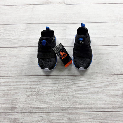 RBX Kids Lightweight Breathable Mesh Sneakers Black Blue Slip On NWT 6
