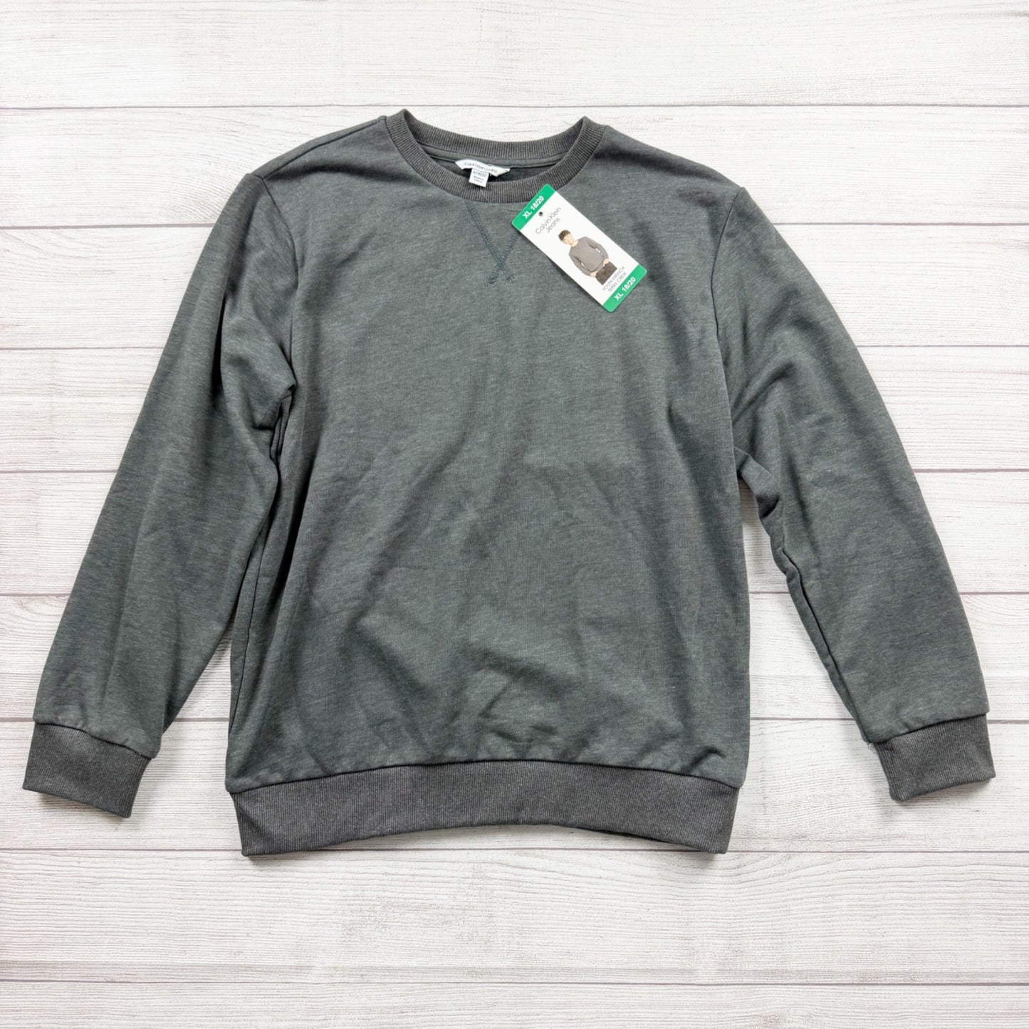 Calvin Klein Jeans Boys Sweatshirt Gray Crewneck Pullover XL 18-20