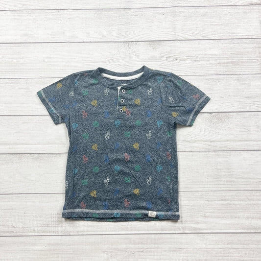 Free Planet Boys Henley Shirt Short Sleeve Tee Cactus Print Button Neck Top 6