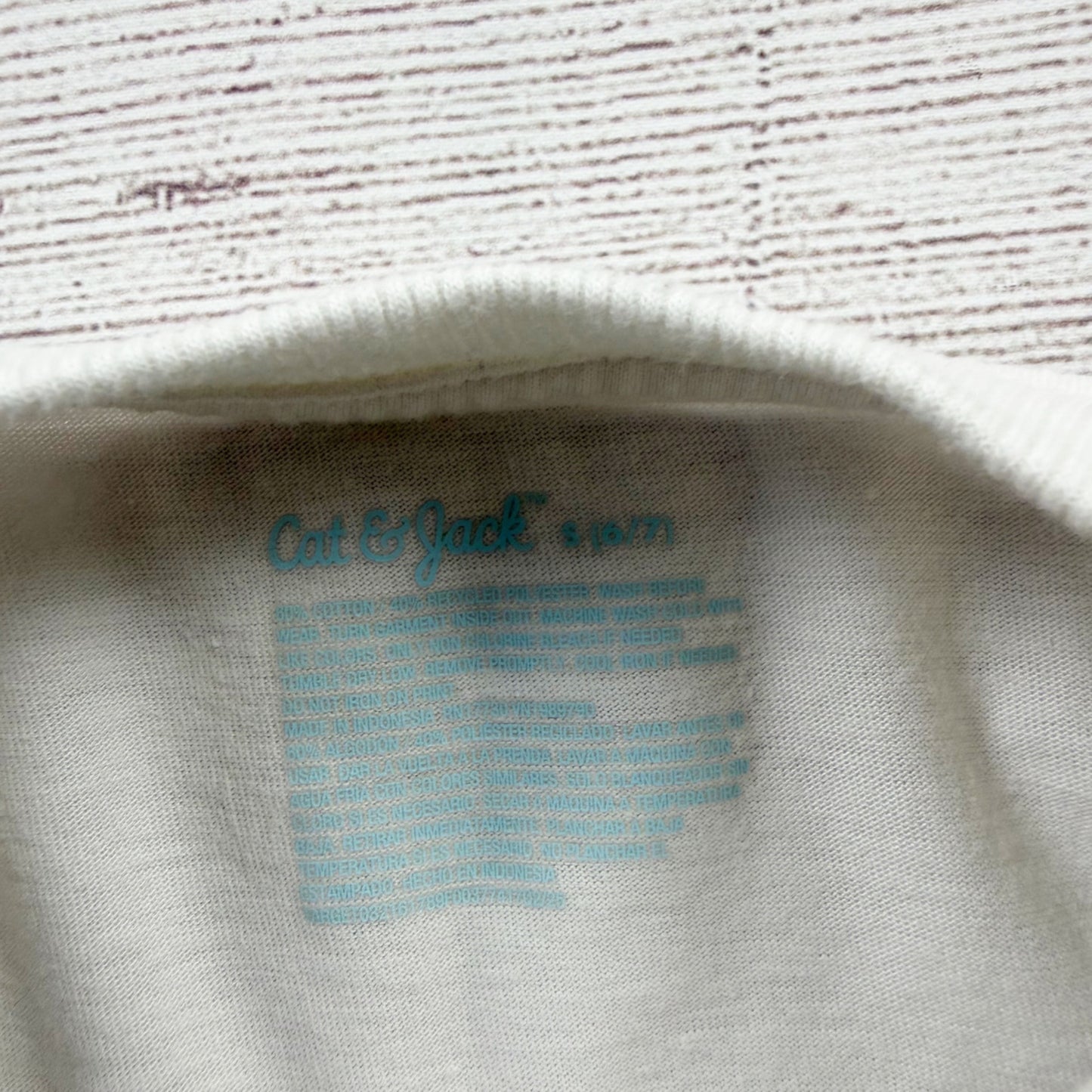 Cat & Jack “Varsity” T-Shirt Girls Stripe Short Sleeve Graphic Tee S 6-7