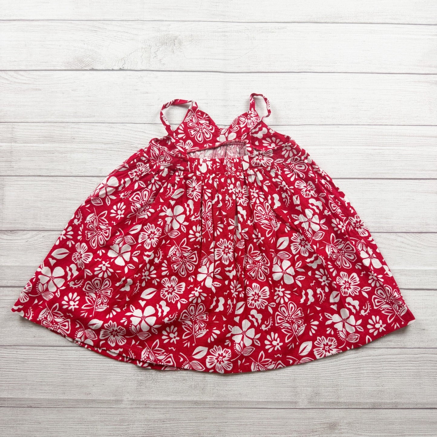 Old Navy Girls Floral Red White Summer Dress Lightweight Sleeveless 6T