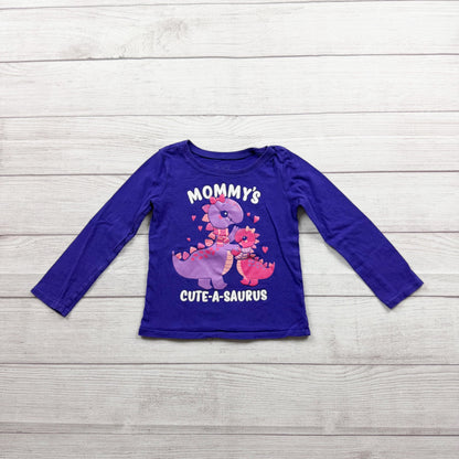 Children’s Place Girls Long Sleeve Purple Dinosaur Graphic Tee 4T
