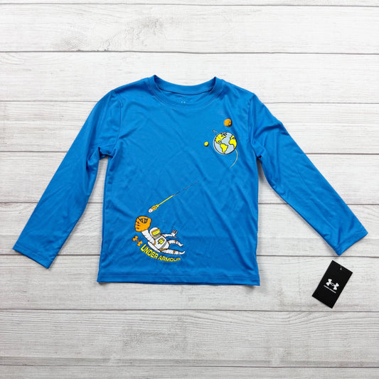Under Armour Boys Long Sleeve Shirt Space Astronaut Baseball Graphic Tee NWT 5