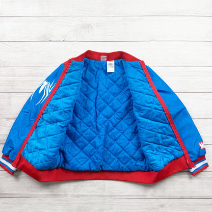 Marvel SpiderMan Puffer Jacket Kids Zip Up Quilted Coat Superhero 10-12