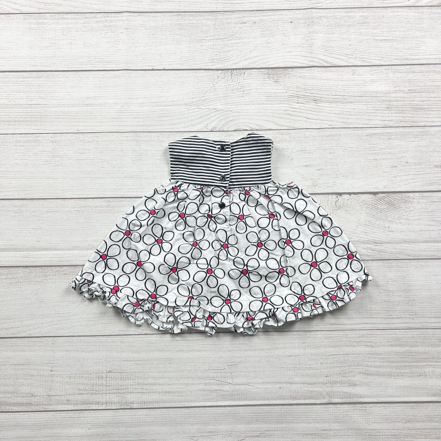 First Impressions Baby Girl Dress Stripe Bow Floral Print Ruffle 9-12 Months