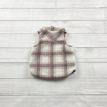 Max Studio Kids Toddler Vest Sherpa Plaid Zip-Up Fleece Lined Outerwear 3T