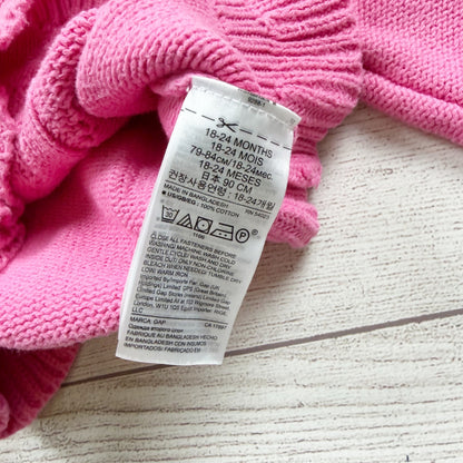 Baby Gap Pink Cable Knit Sweater Peplum Hem Pullover 18-24 Months