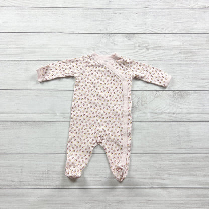 Carter's Girls Pink Floral Snap Footed Sleeper One Piece Pajamas 0-3 Months