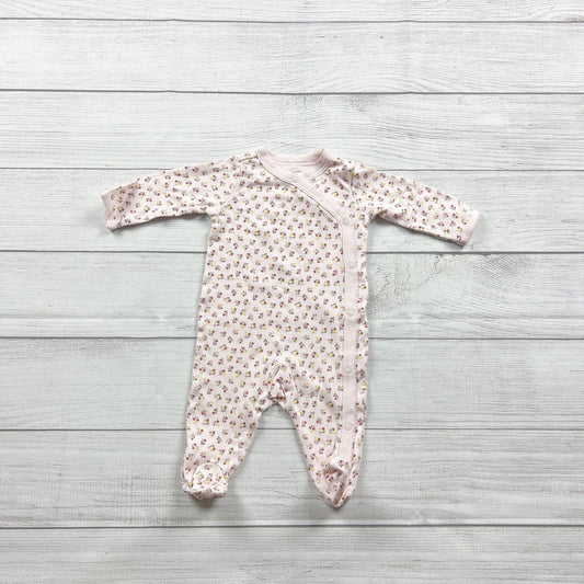 Carter's Girls Pink Floral Snap Footed Sleeper One Piece Pajamas 0-3 Months