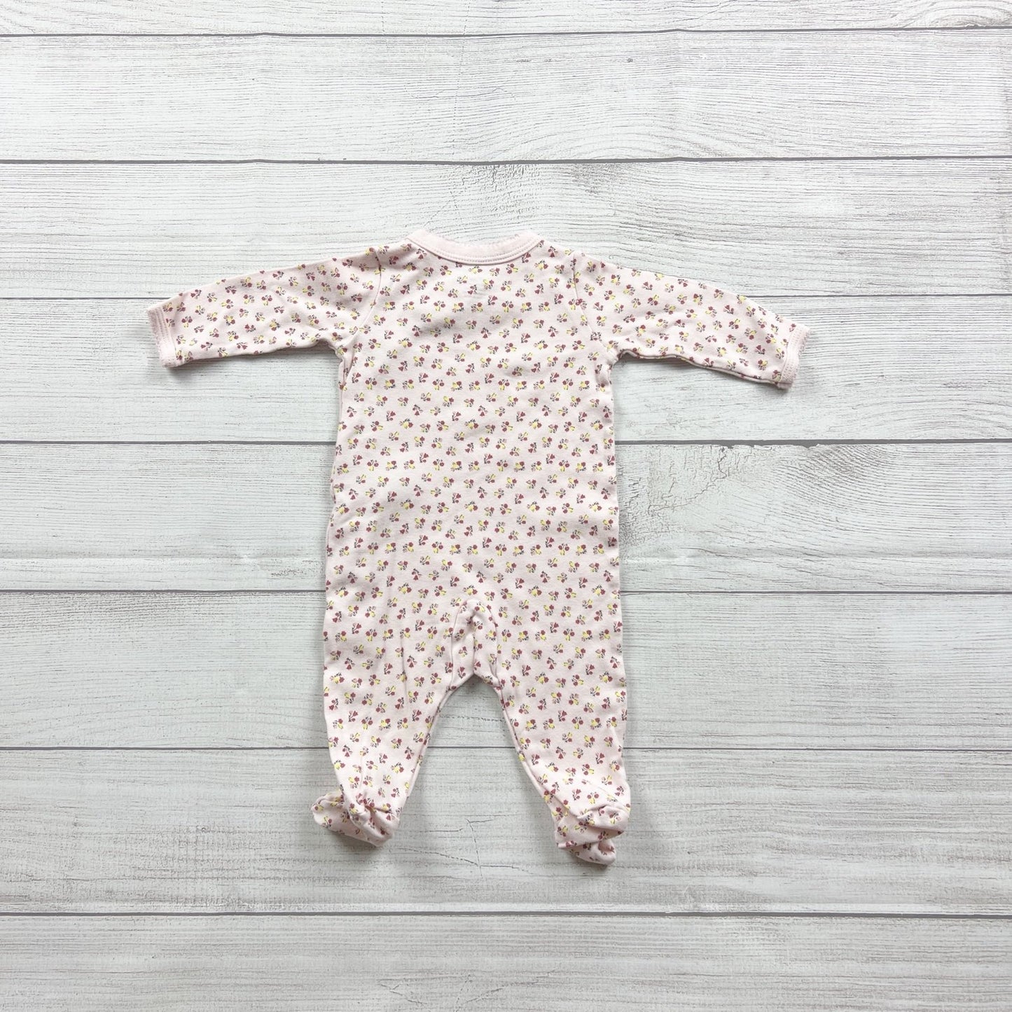 Carter's Girls Pink Floral Snap Footed Sleeper One Piece Pajamas 0-3 Months