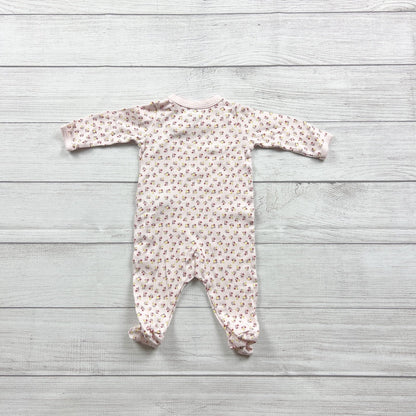 Carter's Girls Pink Floral Snap Footed Sleeper One Piece Pajamas 0-3 Months
