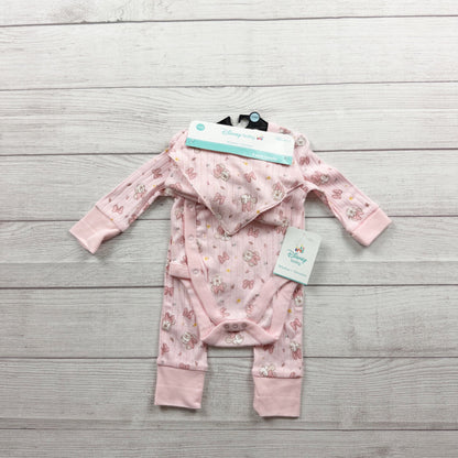 Disney Baby Wishes Dreams Minnie Mouse Pink 4 Piece Outfit Set NWT 3-6 Months