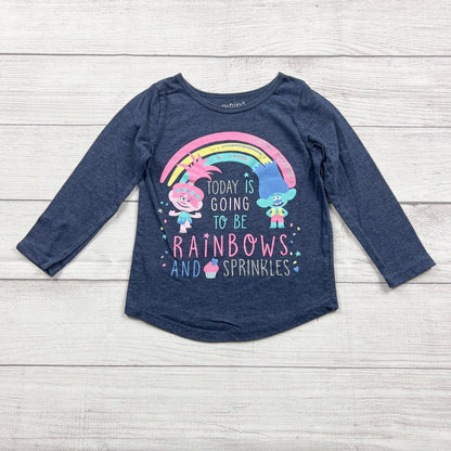 Jumping Beans Trolls Long Sleeve Shirt Graphic Tee “Rainbows and Sprinkles” 3T