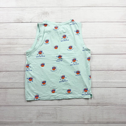 Zara Kids Graphic Mint Tank Top Sun Print Design 11-12