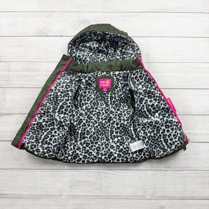 Pink Platinum Toddler Puffer Coat Leopard Lined Hood NWT 24 Months