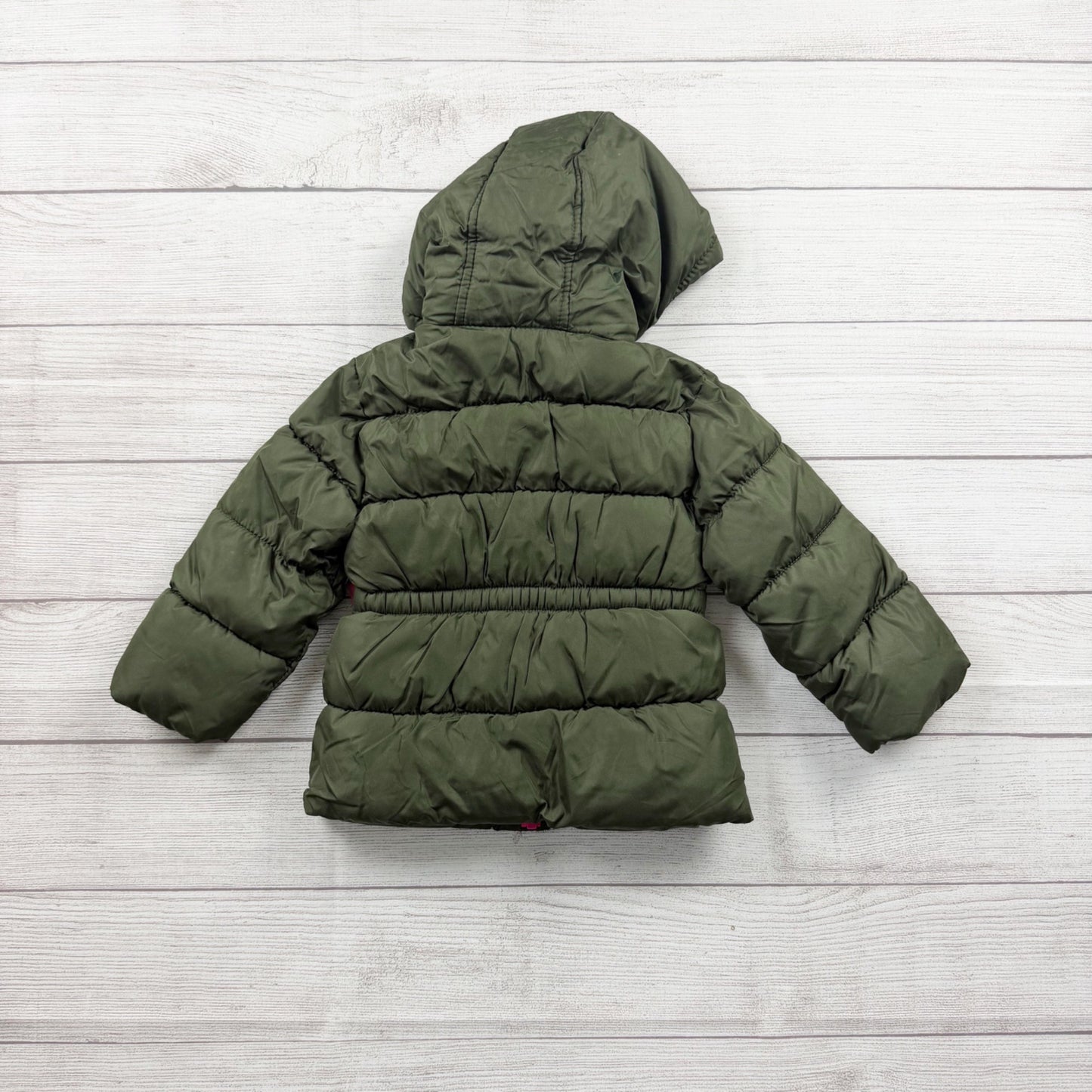 Pink Platinum Toddler Puffer Coat Leopard Lined Hood NWT 24 Months