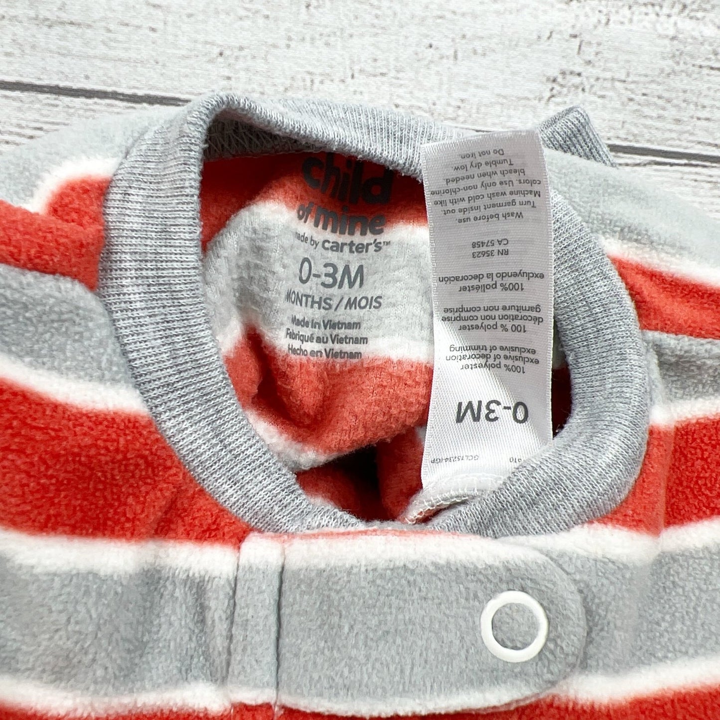 Child Of Mine By Carter's Striped Fleece Sleep Play Little Brother 0-3 Months