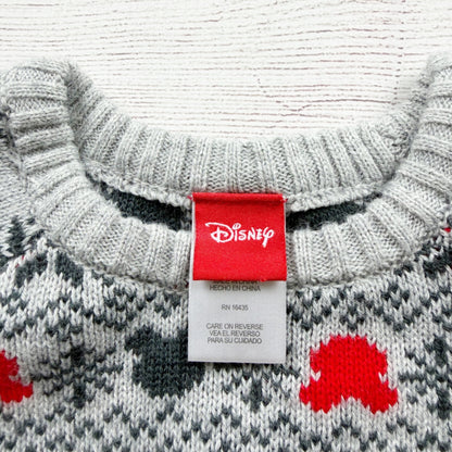 Disney Holiday Sweater Gray Mickey Mouse Fair Isle Acrylic Blend Warm 5T