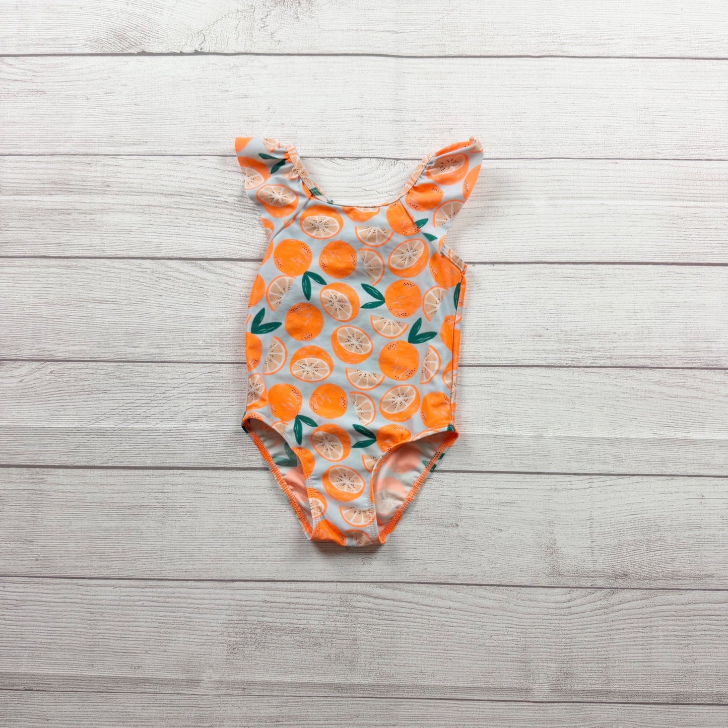 Cat & Jack Baby Girls Citrus Print One Piece Swimsuit Orange 2T