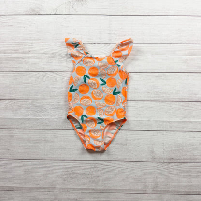 Cat & Jack Baby Girls Citrus Print One Piece Swimsuit Orange 2T