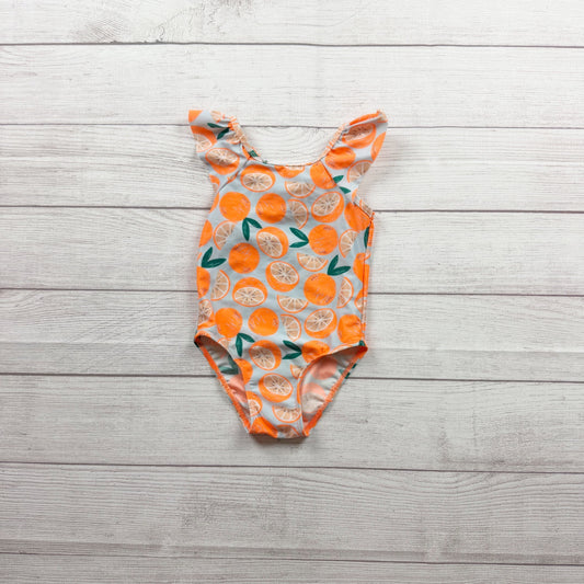 Cat & Jack Baby Girls Citrus Print One Piece Swimsuit Orange 2T