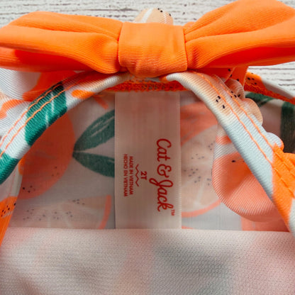 Cat & Jack Baby Girls Citrus Print One Piece Swimsuit Orange 2T