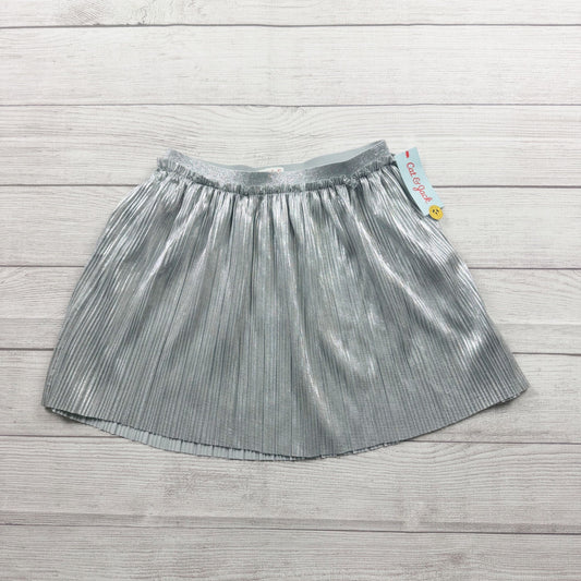 Cat & Jack Girls Pleated Skirt Silver Metallic Shimmer NWT XL 14