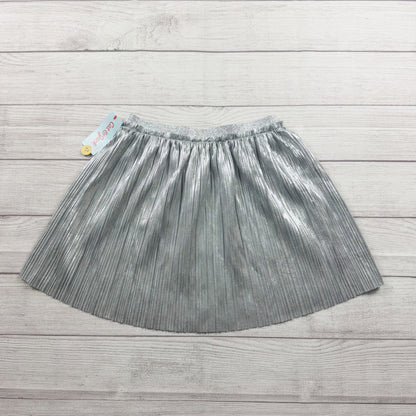 Cat & Jack Girls Pleated Skirt Silver Metallic Shimmer NWT XL 14