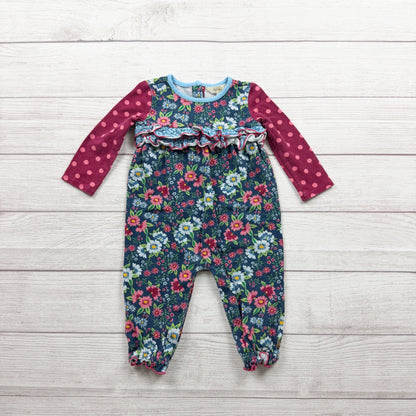 Matilda Jane Baby Girl Floral One Piece Romper Snap Closure Long Sleeve 6-12 Months
