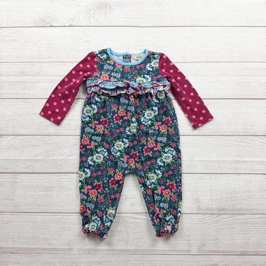 Matilda Jane Baby Girl Floral One Piece Romper Snap Closure Long Sleeve 6-12 Months